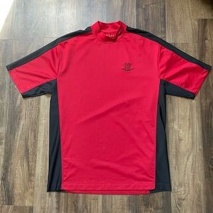 Nike Mock Neck Polo Red and Black